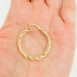 Load image into Gallery viewer, GER99. 14K Gold Twisted Hoop Earrings