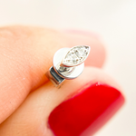 Load image into Gallery viewer, ER115071W. 14k Solid White Gold Eye Studs