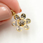 Load image into Gallery viewer, DC480. Diamond Sterling Silver Flower Charm