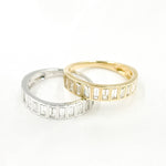 Load image into Gallery viewer, 14K Solid Gold Diamond Baguette Band Ring.