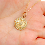 Load image into Gallery viewer, KG242. 14K Solid Gold Diamond Circle Charm