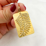 Load image into Gallery viewer, DP093. Diamond Sterling Silver Rectangle Leaf Pendant