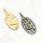 Load image into Gallery viewer, DP786. Diamond Sterling Silver Oval Snake Pendant