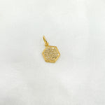 Load image into Gallery viewer, 14K Solid Gold Hexagon Shape Charm with Diamonds. GDP399