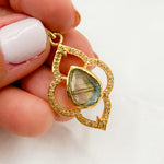 Load image into Gallery viewer, DP245. Diamond Sterling Silver Flower Pendant with Gemstone