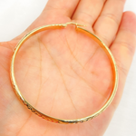 Load image into Gallery viewer, GER162. 14K Solid Gold Hollow Diamond Cut Hoop
