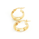 Load image into Gallery viewer, Shop 14K Solid Gold Fancy Round Hollow Hoop Earrings