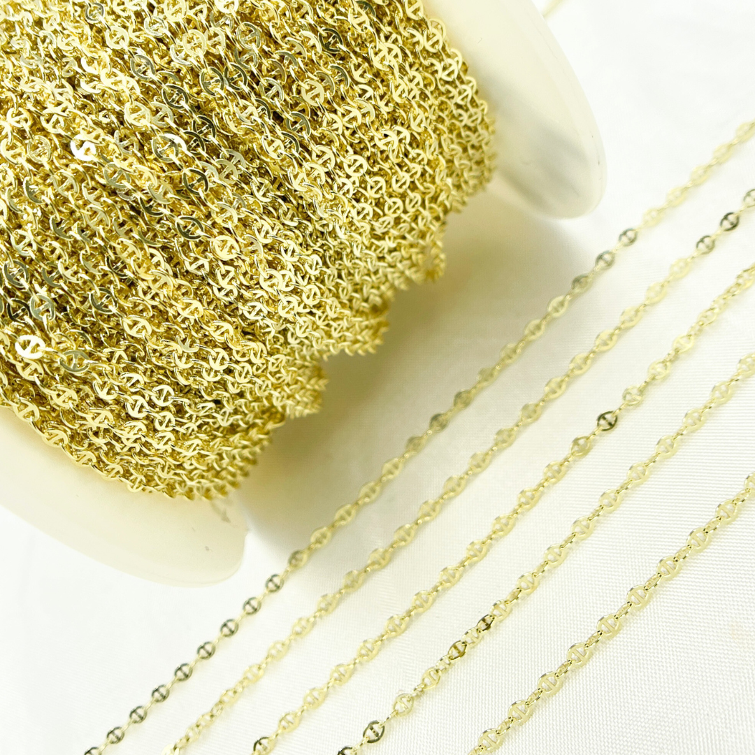 Z14GP. Gold Plated Sterling Silver Fancy Link Chain