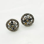 Load image into Gallery viewer, Diamond Black Rhodium Sterling Silver Round Studs