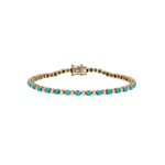 Load image into Gallery viewer, BFZ61262TQ. 14K Solid Gold Turquoise Bracelet