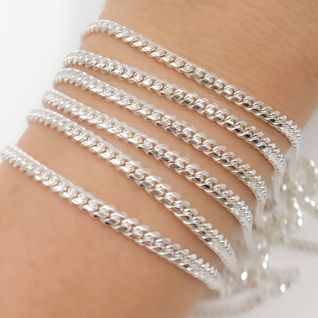 Sterling Silver Flat Curb Chains
