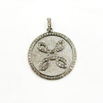 Load image into Gallery viewer, DP569. Diamond & Sterling Silver Round Pendant