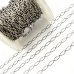Load image into Gallery viewer, Silver Hammered Oval & Smooth Round Link Chain