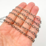 Load image into Gallery viewer, Silver Hammered Oval Link Chain