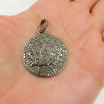 Load image into Gallery viewer, DP353. Diamond & Sterling Silver Round Lotus Pendant