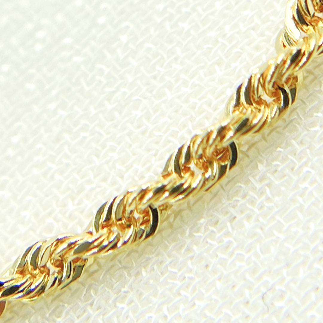 14K Solid Yellow Gold Rope Chain