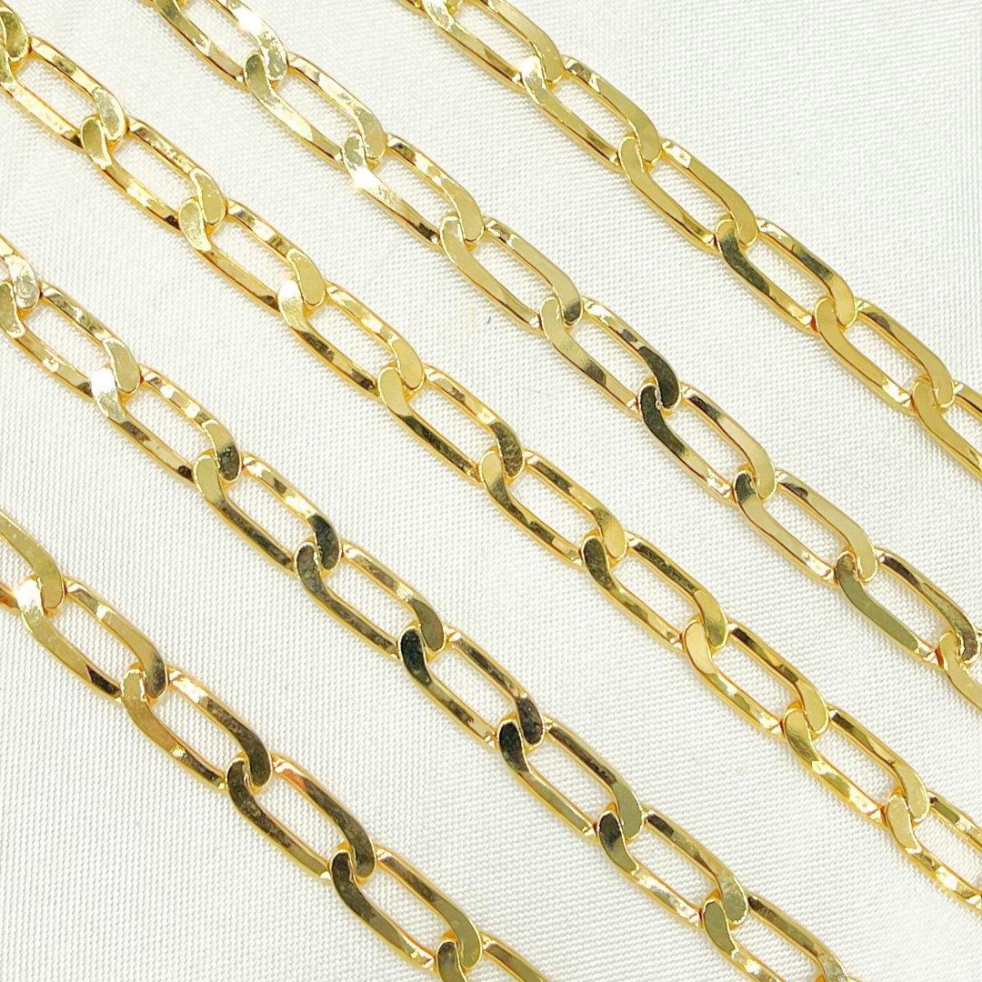 Z61GP. Gold Plated 925 Sterling Silver Ultra Flat Paperclip Link Chain
