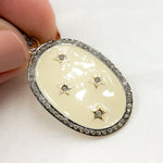 Load image into Gallery viewer, Buy Now Diamond Sterling Silver Oval Enamel Pendant