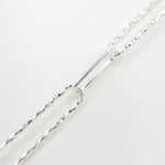 Load image into Gallery viewer, V3SS. Sterling Silver Hammered and Smooth Paperclip Chain
