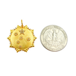 Load image into Gallery viewer, 14K Solid Gold with Diamonds Sun Shape Charm with Stars in the Center. GDP343