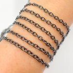 Load image into Gallery viewer, 2510TWOX. Oxidized Sterling Silver Twisted Cable Link Chain