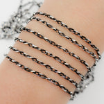 Load image into Gallery viewer, Z118SBDC. Black Rhodium and White Sterling Silver Infinity Diamond Cut Cable Chain