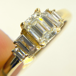 Load image into Gallery viewer, 14K Solid Yellow Gold Rectangle Cluster Diamond Ring.