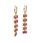 Load image into Gallery viewer, GDT501RB. 14k Solid Gold Diamond and Ruby Dangle Earrings