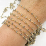 Load image into Gallery viewer, Labradorite Drop Dangle 925 Sterling Silver Wire Chain