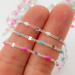 Load image into Gallery viewer, V269ENSS. Sterling Silver Enamel Marina Link Chains