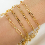 Load image into Gallery viewer, Gold Plated 925 Sterling Silver Flat Paperclip Link Chain