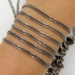 Load image into Gallery viewer, Oxidized Sterling Silver Solid Double Curb Chain