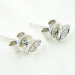 Load image into Gallery viewer, ER115071W. 14k Solid White Gold Eye Studs