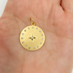 Load image into Gallery viewer, GDP51. 14K Solid Gold Diamond Round Star Charm