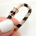 Load image into Gallery viewer, Shop Now Sterling Silver Oval Carabiner Clasp with Enamels