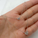 Load image into Gallery viewer, NFJ71524. 14K Solid White Gold Diamond Heart Necklace