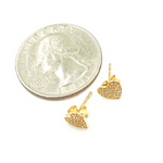 Load image into Gallery viewer, EFB51529. 14K Solid Gold and Diamonds Heart Earrings