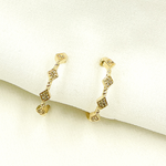 Load image into Gallery viewer, EHA56512. 14K Solid Gold and Diamonds Hoop Earrings