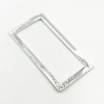 Load image into Gallery viewer, 30MM White Sterling Silver Brushed Rectangle Connector