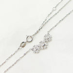 Load image into Gallery viewer, NT112026. Solid Gold Diamond 3 Flower Necklace