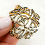 Load image into Gallery viewer, DP472. Diamond Silver Antique Finish Flower Pendant
