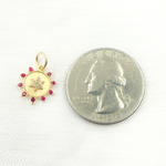 Load image into Gallery viewer, GDP442. 14K Solid Gold Diamond Circle Charm with Star