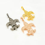 Load image into Gallery viewer, DP242. Diamond Sterling Silver Fleur De Lis Shape Pendant