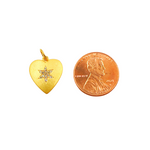 Load image into Gallery viewer, 14K Solid Gold Heart Charm with Diamonds. GDP236