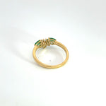 Load image into Gallery viewer, 14k Solid Yellow Gold Emerald Flower Ring.