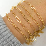 Load image into Gallery viewer, 14K Gold-Filled Flat Long & Short Links Chain