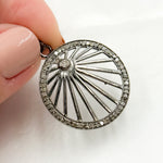 Load image into Gallery viewer, Silver Round Fancy Pendant with Gemstone