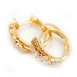 Load image into Gallery viewer, 14k Gold Fancy Diamond Hoops