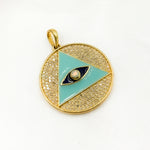 Load image into Gallery viewer, Diamond Sterling Silver Round Illuminati Pendant with Gemstone