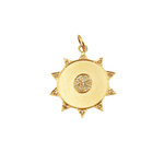 Load image into Gallery viewer, 14K Solid Gold with Diamonds Sun Charm. GDP179